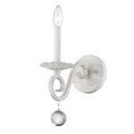 Modern Farmhouse Rustic White Sconce with Crystal Accent 11 Modern Farmhouse Rustic White Sconce with Crystal Accent