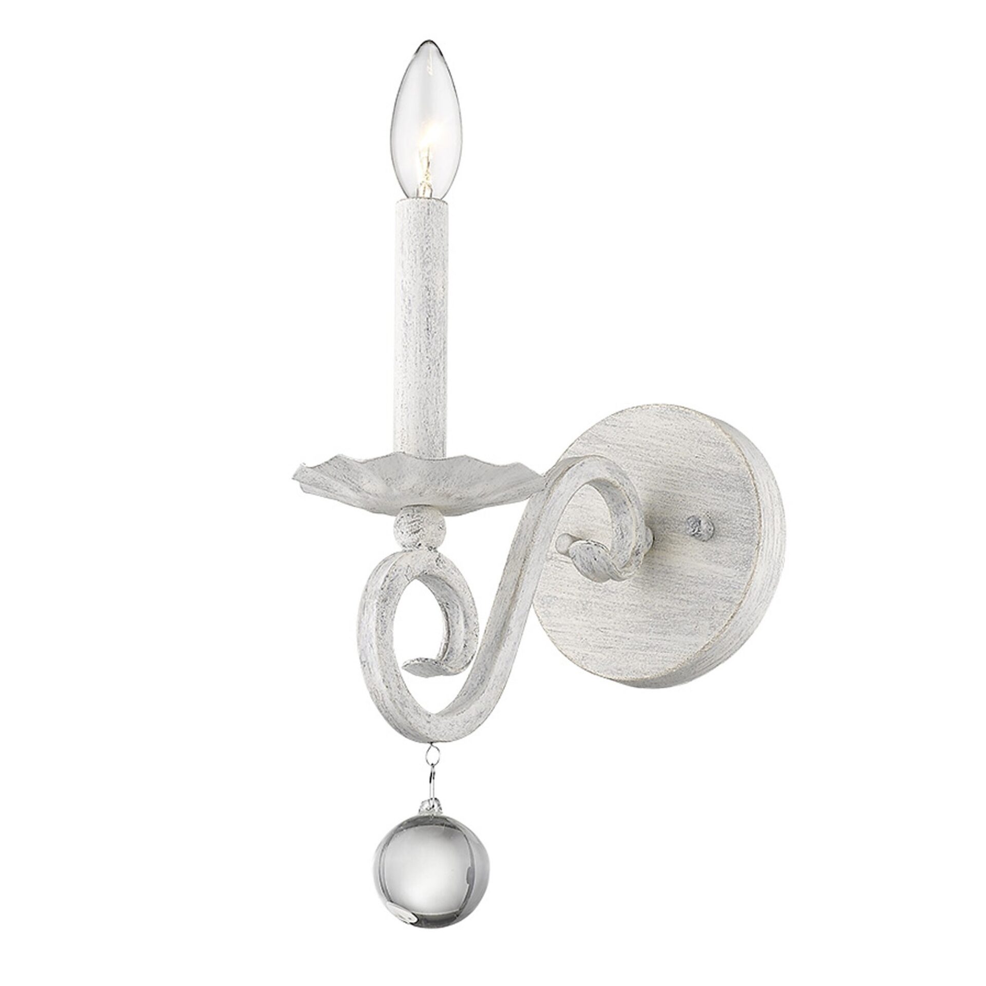 Modern Farmhouse Rustic White Sconce with Crystal Accent 3 Modern Farmhouse Rustic White Sconce with Crystal Accent - Image 3