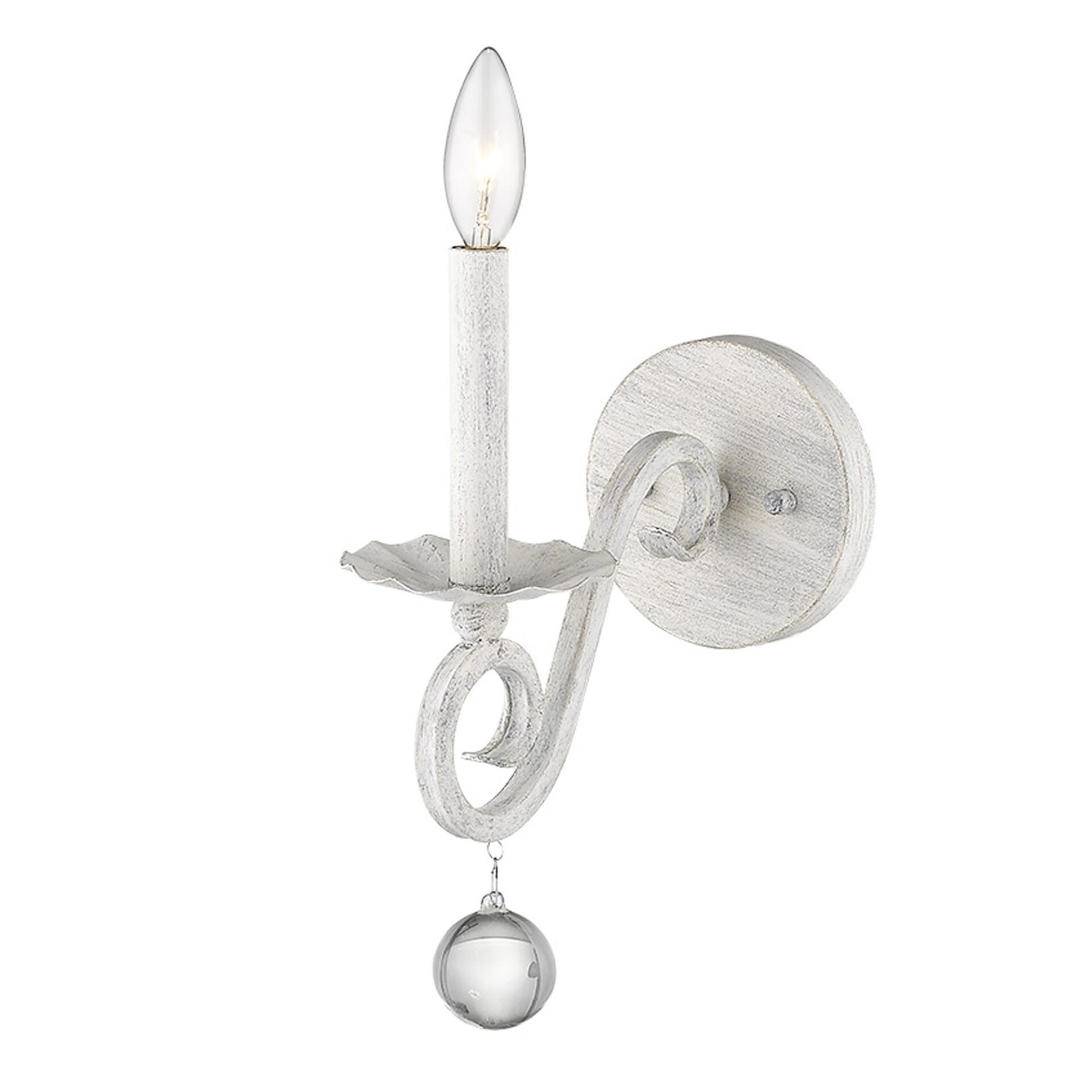 Modern Farmhouse Rustic White Sconce with Crystal Accent 6 Modern Farmhouse Rustic White Sconce with Crystal Accent - Image 6