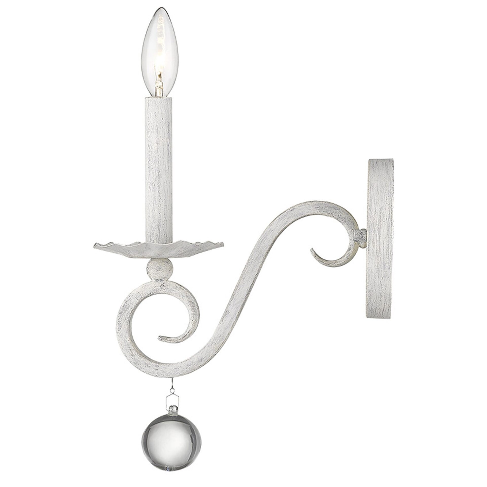Modern Farmhouse Rustic White Sconce with Crystal Accent 7 Modern Farmhouse Rustic White Sconce with Crystal Accent - Image 7