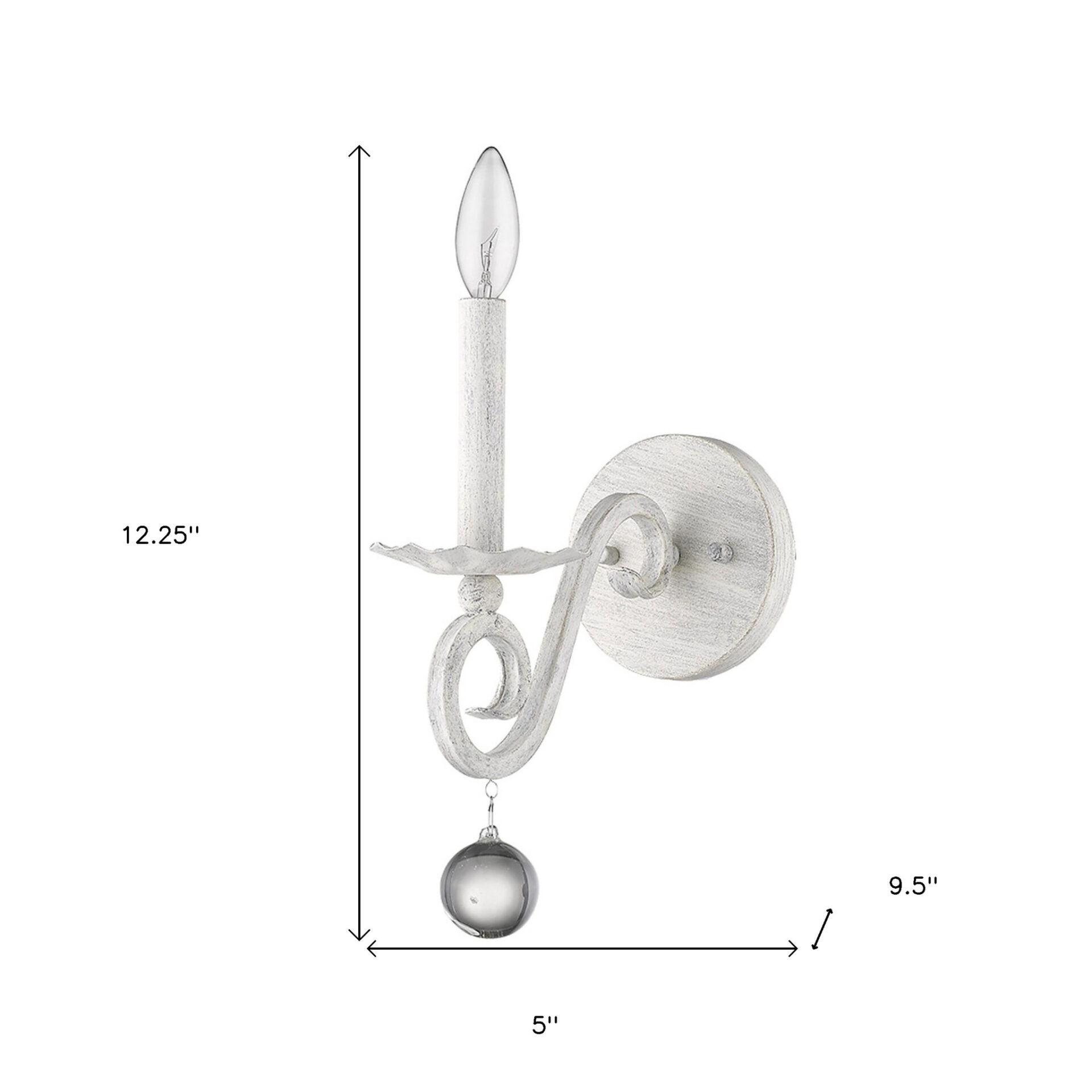 Modern Farmhouse Rustic White Sconce with Crystal Accent 8 Modern Farmhouse Rustic White Sconce with Crystal Accent - Image 8