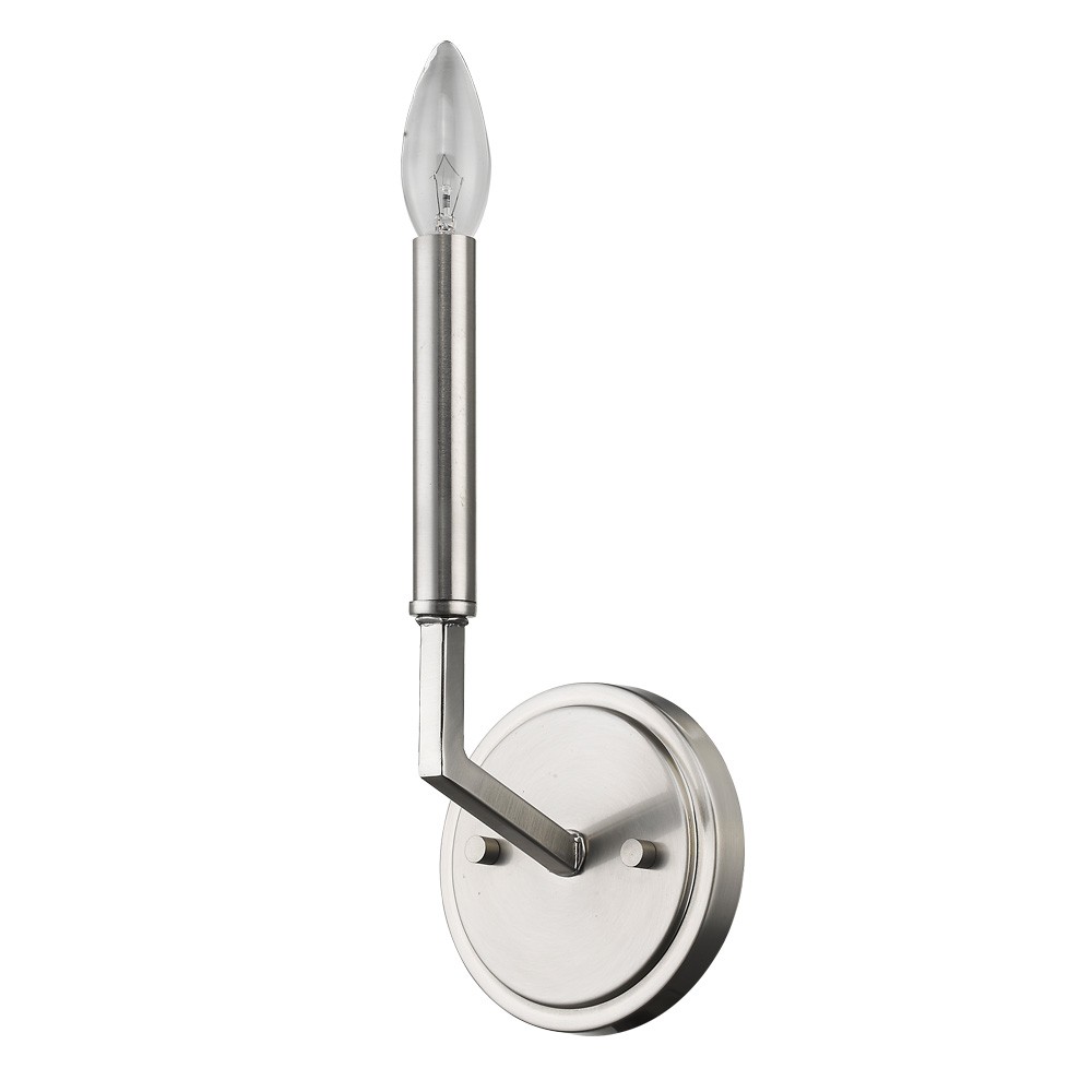 Minimalist Silver Wall Sconce with Industrial-Style Swing Arm Design 1 Minimalist Silver Wall Sconce with Industrial-Style Swing Arm Design