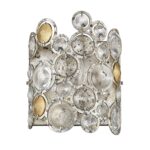 Antique Silver Leaf 1-Light Sconce with K9 Crystal Accents