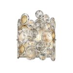 Antique Silver Leaf 1-Light Sconce with K9 Crystal Accents