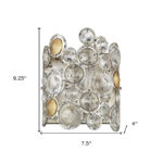Antique Silver Leaf 1-Light Sconce with K9 Crystal Accents