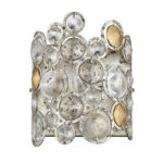 Antique Silver Leaf 1-Light Sconce with K9 Crystal Accents