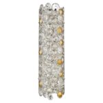Antique Silver Leaf 3-Light Sconce with K9 Crystal Accents 6 Antique Silver Leaf 3-Light Sconce with K9 Crystal Accents