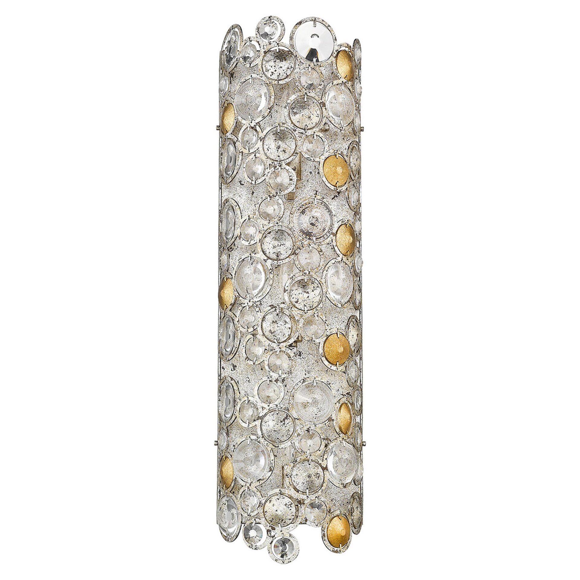 Antique Silver Leaf 3-Light Sconce with K9 Crystal Accents 1 Antique Silver Leaf 3-Light Sconce with K9 Crystal Accents