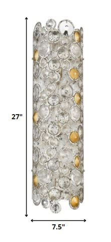 Antique Silver Leaf 3-Light Sconce with K9 Crystal Accents 5 Antique Silver Leaf 3-Light Sconce with K9 Crystal Accents - Image 5