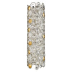 Antique Silver Leaf 3-Light Sconce with K9 Crystal Accents 7 Antique Silver Leaf 3-Light Sconce with K9 Crystal Accents