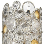 Antique Silver Leaf 3-Light Sconce with K9 Crystal Accents 8 Antique Silver Leaf 3-Light Sconce with K9 Crystal Accents