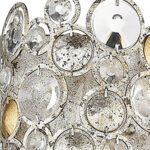 Antique Silver Leaf 3-Light Sconce with K9 Crystal Accents 9 Antique Silver Leaf 3-Light Sconce with K9 Crystal Accents