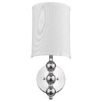 Silver Chrome Wall Light with Linen Fabric Shade, Traditional Style 6 Silver Chrome Wall Light with Linen Fabric Shade, Traditional Style