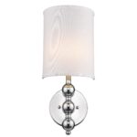 Silver Chrome Wall Light with Linen Fabric Shade, Traditional Style 5 Silver Chrome Wall Light with Linen Fabric Shade, Traditional Style