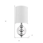 Silver Chrome Wall Light with Linen Fabric Shade, Traditional Style 8 Silver Chrome Wall Light with Linen Fabric Shade, Traditional Style
