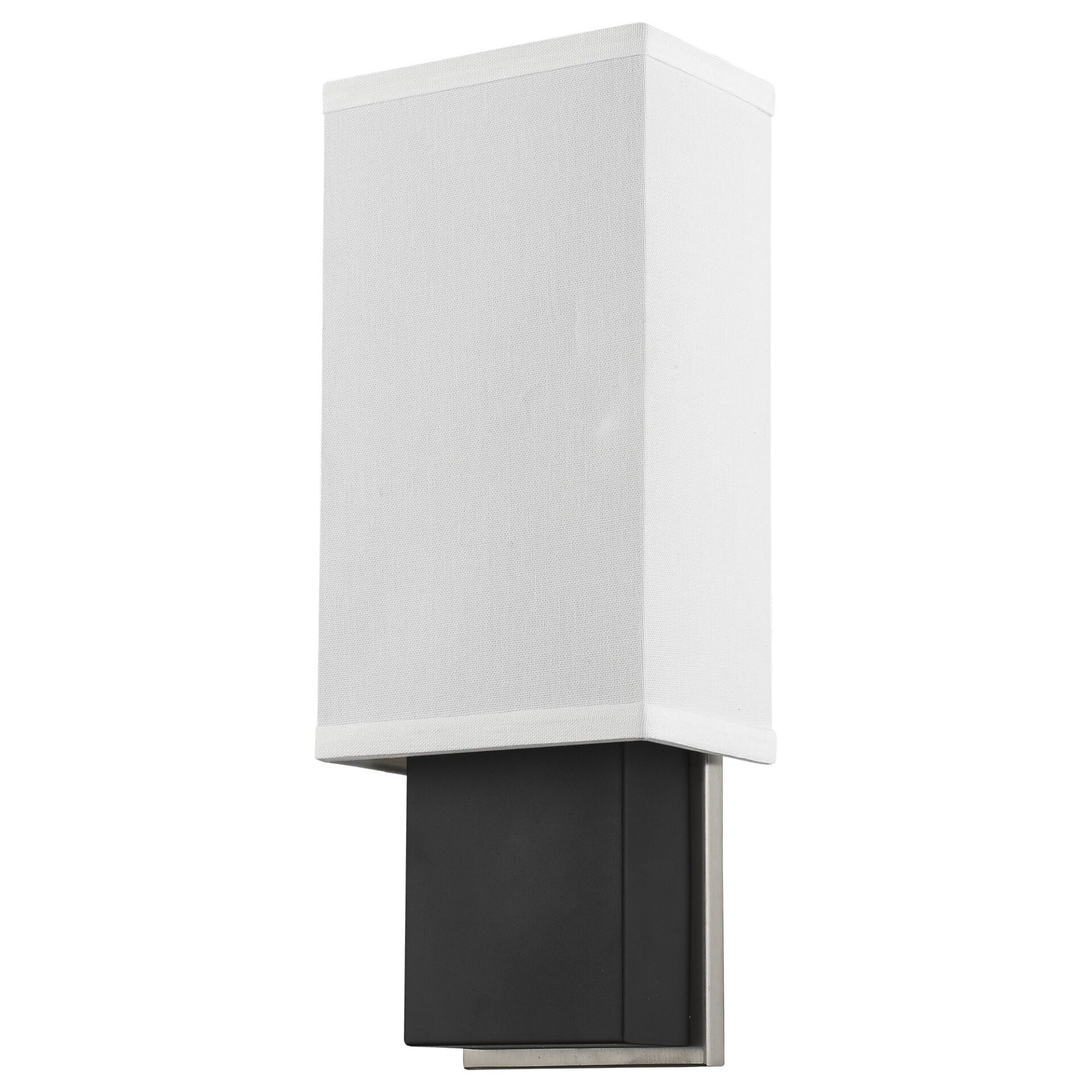 Rectangular Wall Sconce with Linen Shade, Espresso/Chrome Finish 2 Rectangular Wall Sconce with Linen Shade, Espresso/Chrome Finish - Image 2