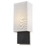 Rectangular Wall Sconce with Linen Shade, Espresso/Chrome Finish 5 Rectangular Wall Sconce with Linen Shade, Espresso/Chrome Finish