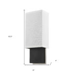 Rectangular Wall Sconce with Linen Shade, Espresso/Chrome Finish 8 Rectangular Wall Sconce with Linen Shade, Espresso/Chrome Finish