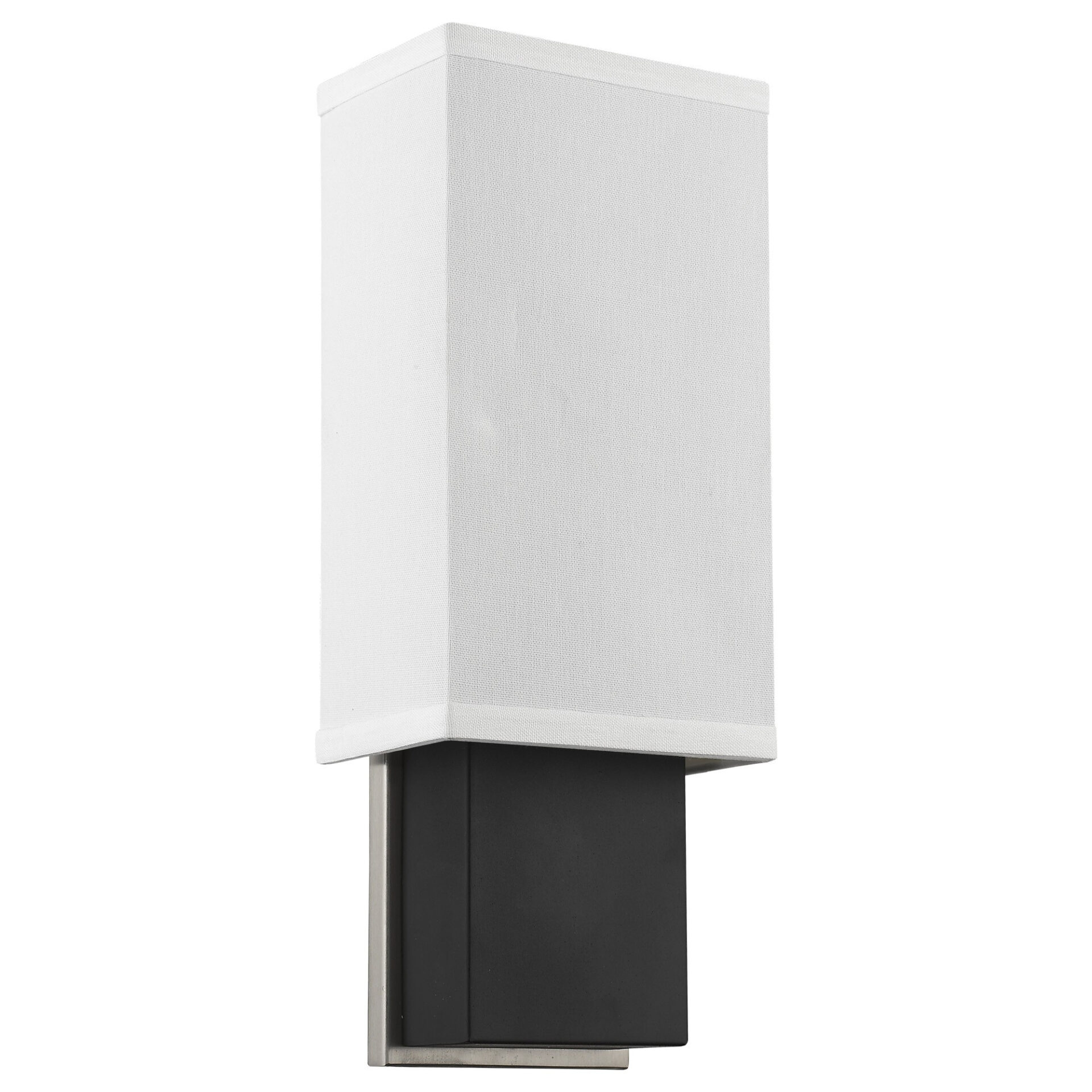 Rectangular Wall Sconce with Linen Shade, Espresso/Chrome Finish 3 Rectangular Wall Sconce with Linen Shade, Espresso/Chrome Finish - Image 3