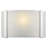 Polished Chrome Wall Sconce with Frosted Curved Glass Shade