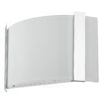 Polished Chrome Wall Sconce with Frosted Curved Glass Shade