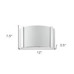 Polished Chrome Wall Sconce with Frosted Curved Glass Shade