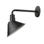 Fuller Matte Black Rotating Gooseneck Barn Light, Modern Farmhouse