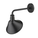 Fuller Matte Black Rotating Gooseneck Barn Light, Modern Farmhouse