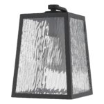 Hirche Modern Matte Black Outdoor Wall Light with Water Glass