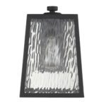 Hirche Modern Matte Black Outdoor Wall Light with Water Glass