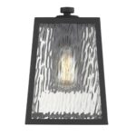 Hirche Modern Matte Black Outdoor Wall Light with Water Glass