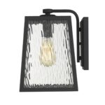 Hirche Modern Matte Black Outdoor Wall Light with Water Glass