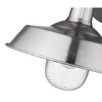 Silver Shallow Plate Wall Light with Matte Black Accents