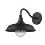 Burry Matte Black Farmhouse Wall Light with Seedy Glass Globe 8 Burry Matte Black Farmhouse Wall Light with Seedy Glass Globe
