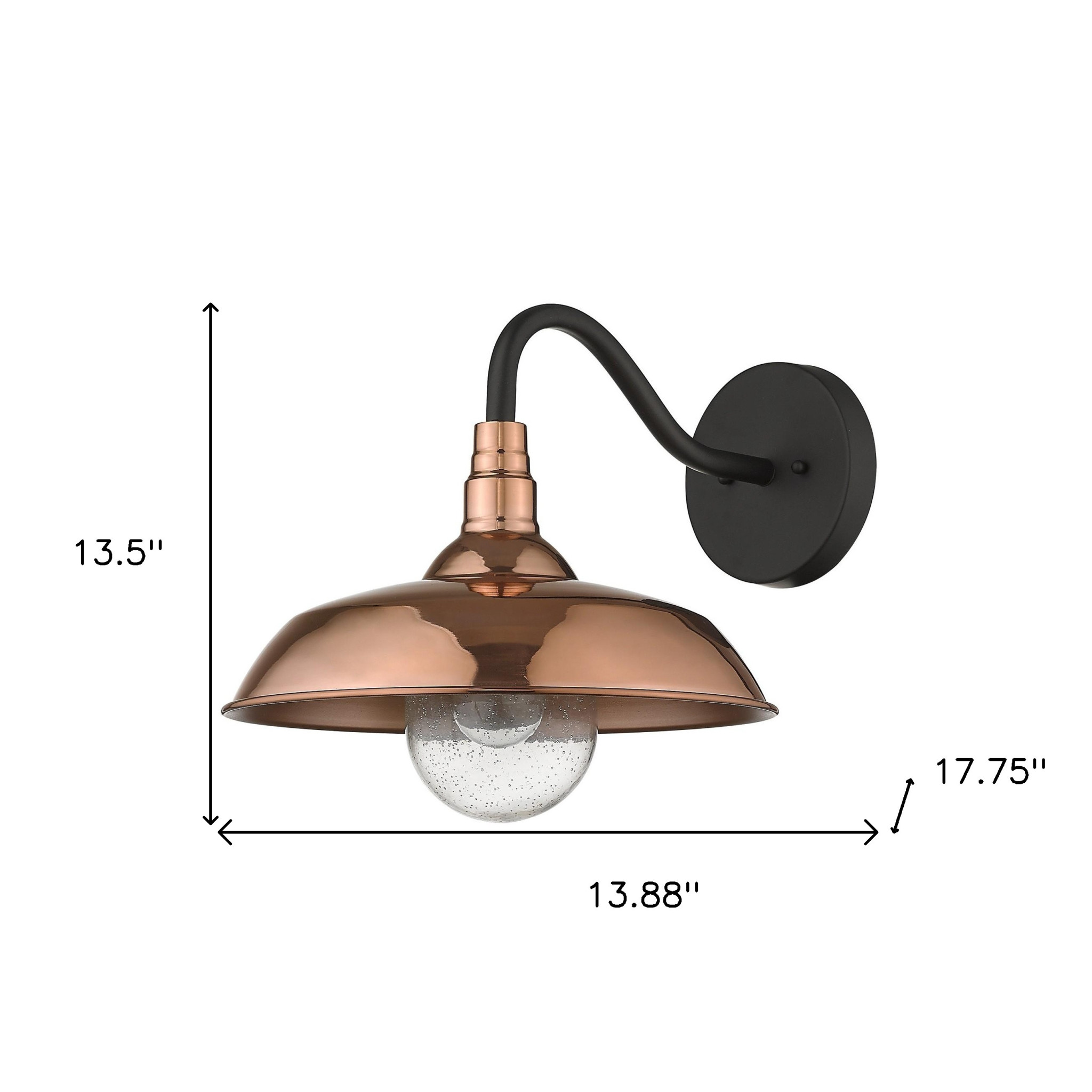 Burry Farmhouse Copper Wall Light with Seedy Glass Globe 16 Burry Farmhouse Copper Wall Light with Seedy Glass Globe