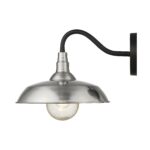 Burry Satin Nickel Outdoor Wall Light with Seedy Glass Shade 11 Burry Satin Nickel Outdoor Wall Light with Seedy Glass Shade