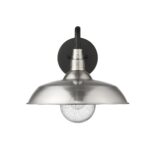 Burry Satin Nickel Outdoor Wall Light with Seedy Glass Shade 12 Burry Satin Nickel Outdoor Wall Light with Seedy Glass Shade