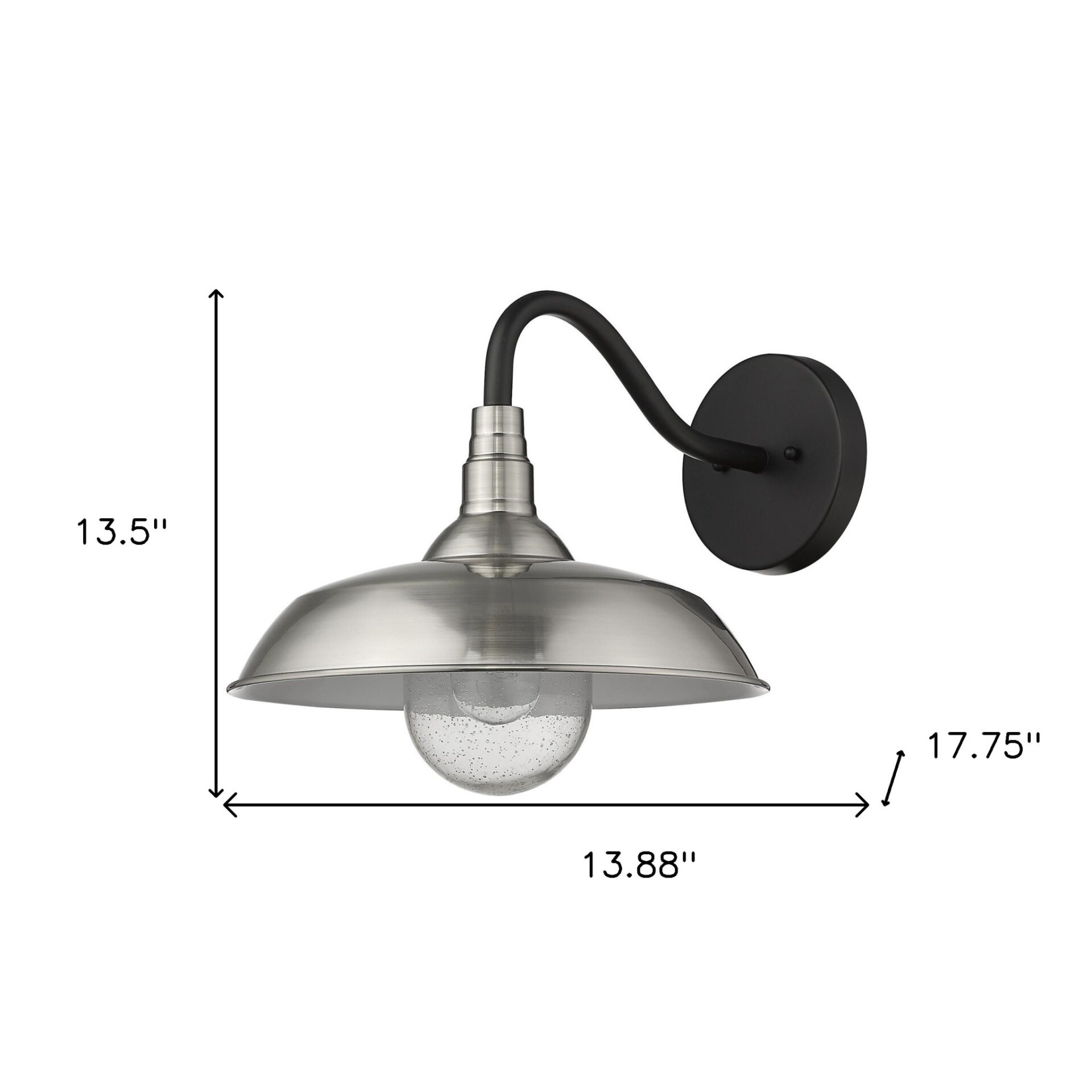 Burry Satin Nickel Outdoor Wall Light with Seedy Glass Shade 8 Burry Satin Nickel Outdoor Wall Light with Seedy Glass Shade - Image 8