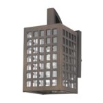 Oil-Rubbed Bronze Wall Light with Grid Frame and Seedy Glass 10 Oil-Rubbed Bronze Wall Light with Grid Frame and Seedy Glass