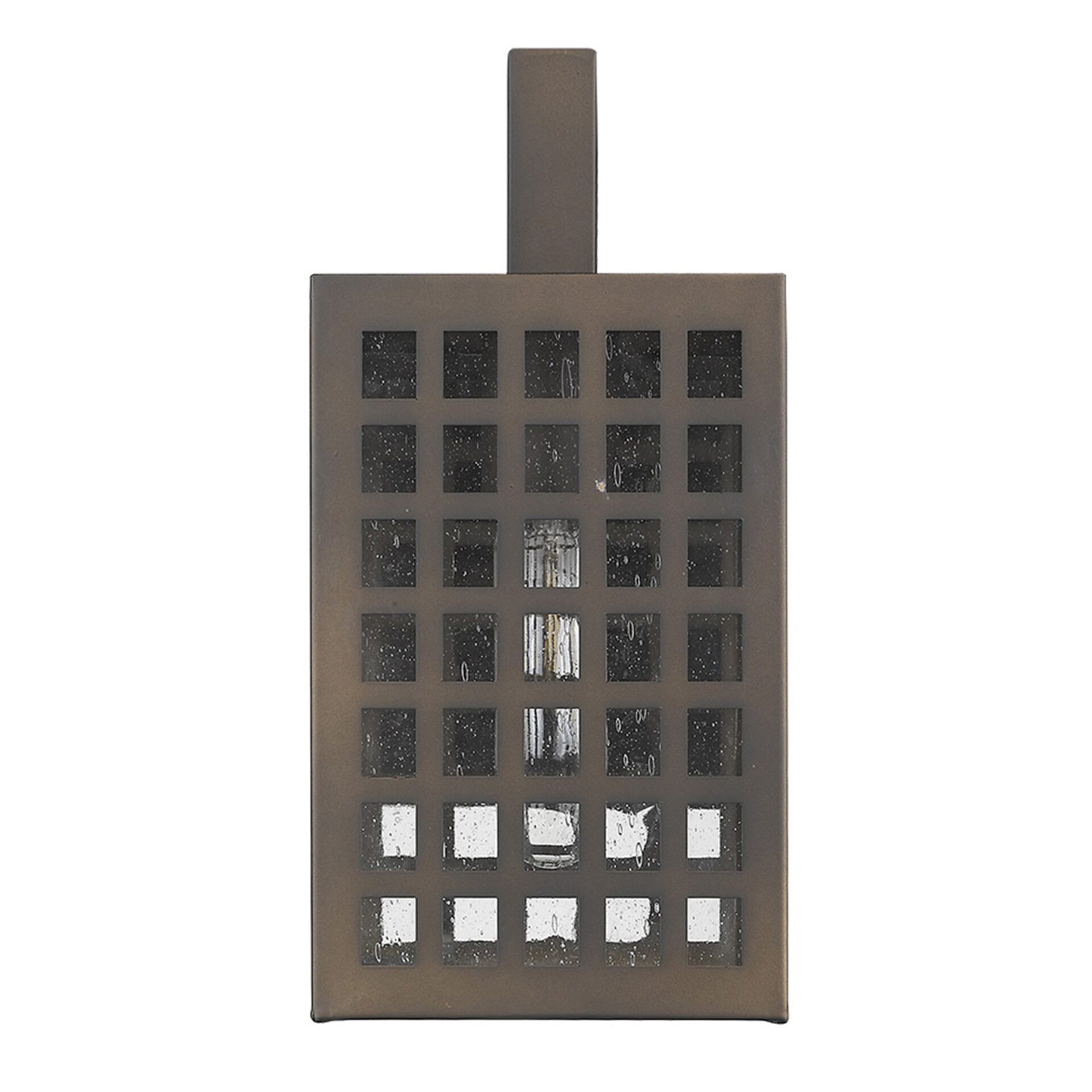 Oil-Rubbed Bronze Wall Light with Grid Frame and Seedy Glass 3 Oil-Rubbed Bronze Wall Light with Grid Frame and Seedy Glass - Image 3