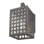 Oil-Rubbed Bronze Wall Light with Grid Frame and Seedy Glass 14 Oil-Rubbed Bronze Wall Light with Grid Frame and Seedy Glass