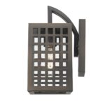 Oil-Rubbed Bronze Wall Light with Grid Frame and Seedy Glass 15 Oil-Rubbed Bronze Wall Light with Grid Frame and Seedy Glass