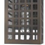 Oil-Rubbed Bronze Wall Light with Grid Frame and Seedy Glass 16 Oil-Rubbed Bronze Wall Light with Grid Frame and Seedy Glass