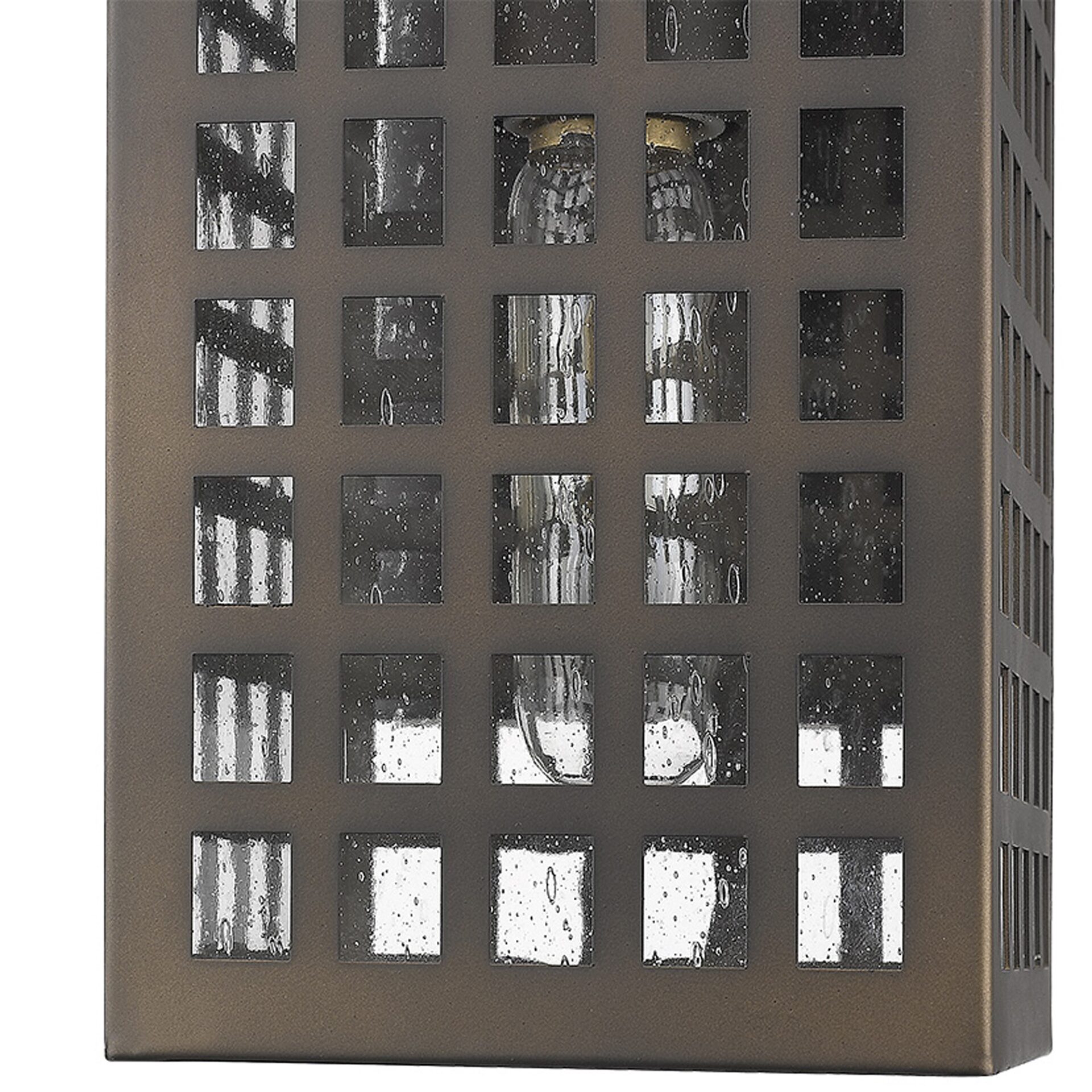 Oil-Rubbed Bronze Wall Light with Grid Frame and Seedy Glass 7 Oil-Rubbed Bronze Wall Light with Grid Frame and Seedy Glass - Image 7
