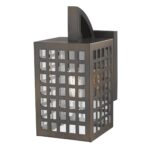 Oil-Rubbed Bronze Wall Light with Grid Frame and Seedy Glass 17 Oil-Rubbed Bronze Wall Light with Grid Frame and Seedy Glass