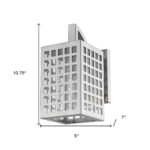Letzel Satin Nickel Wall Light with Seedy Glass and Grid Frame