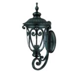Matte Black Italianate Wall Light with Clear Seeded Glass 6 Matte Black Italianate Wall Light with Clear Seeded Glass