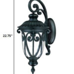 Italianate Matte Black Wall Light with Clear Seeded Glass