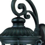 Italianate Matte Black Wall Light with Clear Seeded Glass