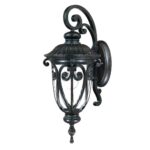 Naples Italianate Wall Light with Seeded Glass and Aluminum Frame